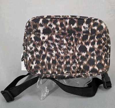 New OLD NAVY Womens Belt Bag Nylon Brown Cheetah Black Lining, Adjust Waist Belt - Image 1 of 4
