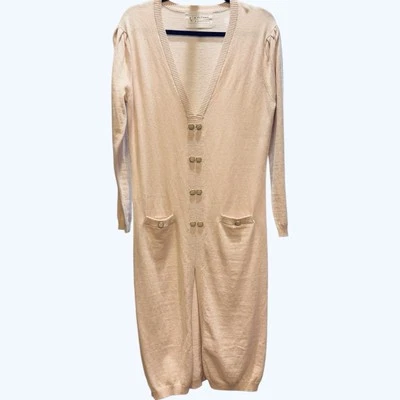 Vestido Suéter A. Putnam Enza Lavable Cachemira Rosa Pálido Midi Ligero Pequeño Foto 1 de 4