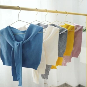 Damen Mädchen gestrickt Schulter Schal Stola Cape klein solide Streifen Mode Dekor süß - Bild 1 von 22