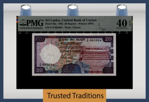 TT PK 93a 1982 SRI LANKA BANK of CEYLON 20 RUPEES PMG 40 EPQ EXTREMELY FINE - Picture 1 of 2