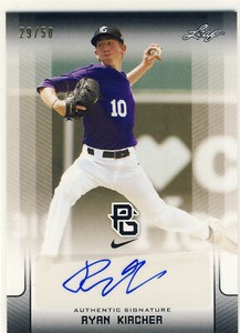RYAN KIRCHER 2017 Leaf Perfect Game PG National Showcase AUTO /50 KENT ST