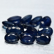 6.61 Carats 12pcs Oval Natural Blue SAPPHIRE for Jewelry Setting