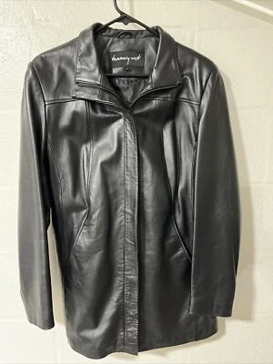 Women’s Sz. L Tannery West Black Leather Jacket (broken Zipper) - Image 1 of 4