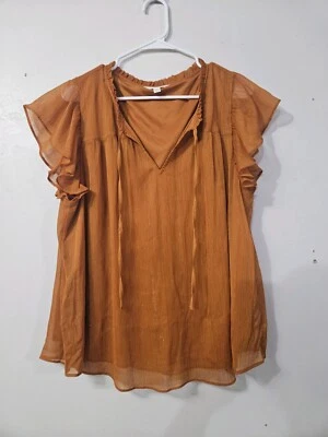 Blusa Lauren Conrad laranja com babado tamanho GG - Imagem 1 de 4