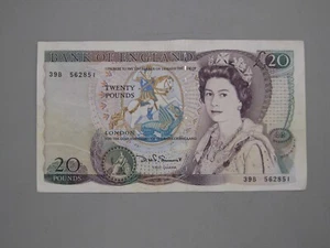 Vtg 1970's-1980's UK Bank of England 20 Pounds Banknote Note Bill Shakespeare #2 - Picture 1 of 8