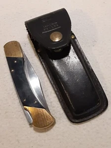 VINTAGE COLONIAL STAINLESS USA FOLDING KNIFE STA-RITE AWARD DEALER W SHEATH - Picture 1 of 11