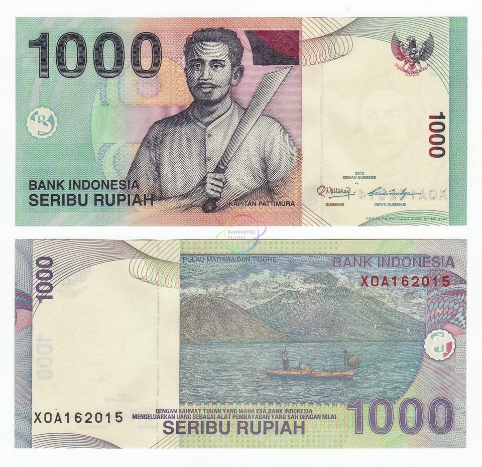 INDONESIA 1,000 1000 Rupiah Prefix X 2013-2016 P-141 Replacement Note UNC - Image 1 of 1