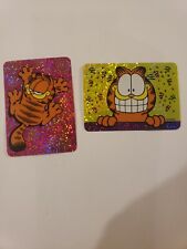 Vintage 1990s y2k Garfield Vending Prism Machine Stickers Complete Set Of 2