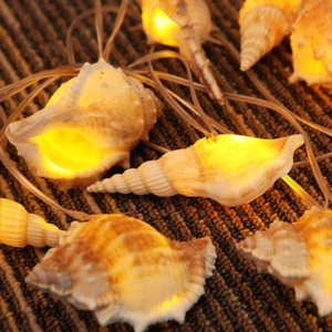Ocean Real Conch String Lights 10 LED Warm White 9.0Ft Waterproof - Picture 1 of 12