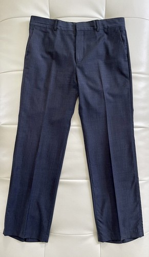 Pantaloni abito da uomo Burberry vestibilità classica lana blu navy mohair taglia 50