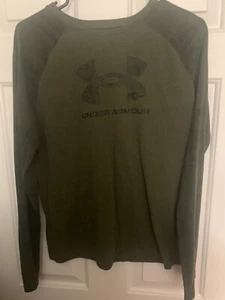 Under Armour Boys Camo Shirt Sz XL, Gray Long Sleeve Top Youth YXL, Shirt YXL - Picture 1 of 14