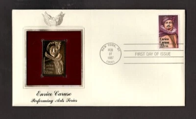 Postal Cover -U.S. - First Day - Enrico Caruso - Gold Replica 1987 - Image 1 of 2