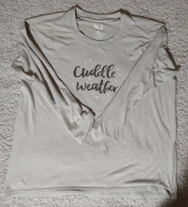 Sonoma Intimates Sleep Pijama Camiseta XL Gris “Cuddle Weather” Camiseta Suave - Imagen 1 de 16