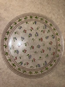 Dorothy Thorpe Glass Vintage 70s Platter Wild Flowers - Picture 1 of 5
