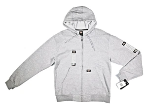 Dickie's Mid Weight Hooded Gray Sweatshirt Full Zip Work Fleece Size Large, New - Picture 1 of 9