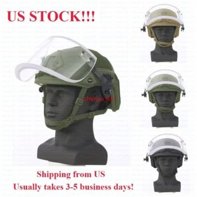 IN US!! Bulletproof Fast Helmet Face Shield NIJ IIIA Ballistic Helmet Mask Visor
