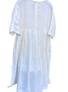MUKU Dress Women One Size Ivory Linen Workwear Summer Party Cocktail Hardly Use - Picture 1 of 24
