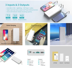 Power Bank Portable Charger Fast Charging External Battery Packs iPhone Samsung - Picture 1 of 12
