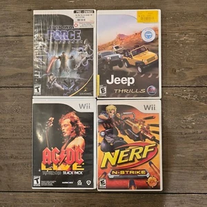 Konvolut 4 Nintendo Wii Spiele mit Anleitungen Star Wars Jeep Nerf ACDC Track Pack - Bild 1 von 13