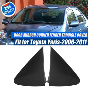 Cubierta triángulo esquina espejo retrovisor lateral izquierdo+derecho para 08 Toyota Yaris Hatchback negra - Imagen 1 de 8