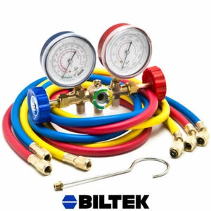 A/C Manifold Gauge Set R12 R22 R502 HVAC AC Refrigeration Testing Charging Kit - Picture 1 of 3