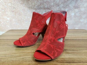 Vince Camuto Leather Detailed Heeled Sandals - Dachelle - Glamour Red - Picture 1 of 9