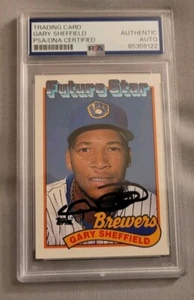 Gary Sheffield signed autographed 1989 Topps Baseball Rookie Card RC IP auto PSA - Picture 1 of 3