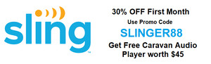 30% OFF SLING TV INTERNATIONAL + Free Caravan Audio Player