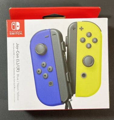 Official Nintendo Switch Joy-Con Controller Set [ Blue / Neon Yellow ] NEW - Image 1 of 4