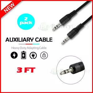 2x 3.5mm THICK Male to Male Stereo Audio AUX Cable Cord for PC iPod CAR iPhone - Picture 1 of 7