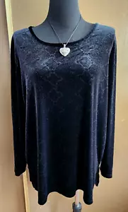 Notations Velvet Feeling schwarze Damenbluse Schlangenhaut weicher Velours 2X - Bild 1 von 9
