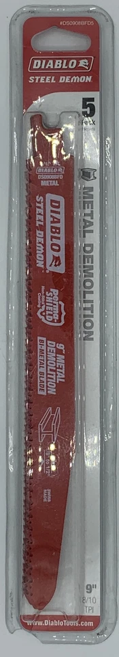 FREUD Diablo DS0908BFD5 8/10 TPI Cuerpo Completo Diablo Steel Demon Paquete de 5 Foto 1 de 1