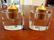 GORGEOUS PAIR OF ROSENTHAL GERMANY SIGNED FACETED OVAL VOTIVE CANDLE  HOLDERS EX
