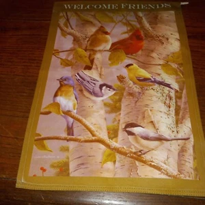 Vögel Kardinal Finken Willkommen Freunde Gartenfahne - Bild 1 von 5