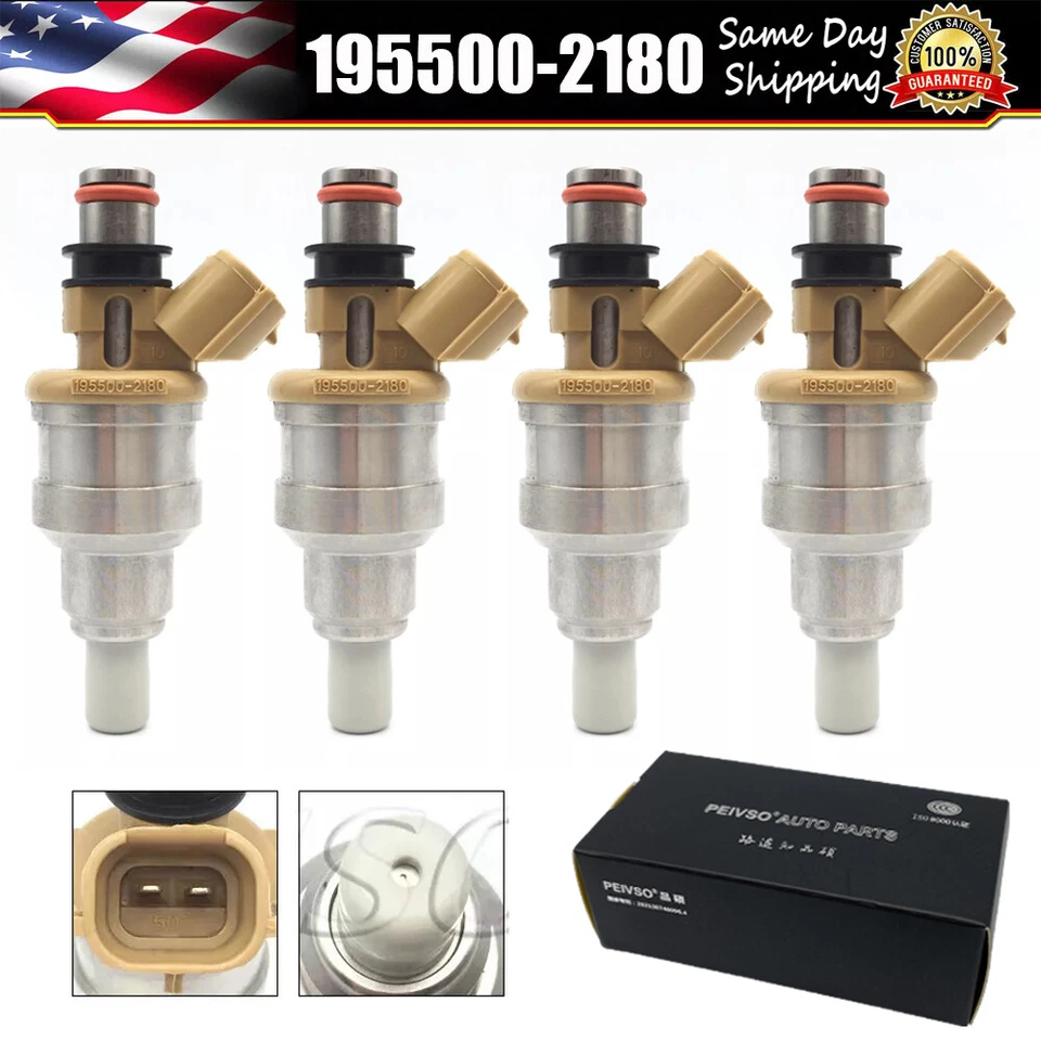 4 x Upgrade Fuel Injectors for Mazda Miata Protege Kia Sephia 1.8L 195500-2180 - Image 1 of 4