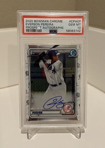 Everson Pereira 2020 Bowman Chrome Auto 1st Prospect Rookie RC PSA 10 Baseball
