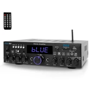Pyle Bluetooth Stereo Amplifier Receiver - Optical, Phono, Coaxial, FM Radio - Picture 1 of 7