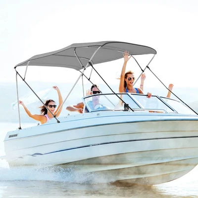 GOPLUS 4 arcos bote bimini superior parasol barco toldo con correas de almacenamiento para botas - Imagen 1 de 4