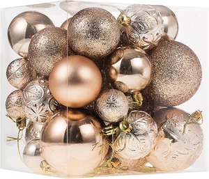 Christmas Ornaments for Xmas Trees,Champagne Shatterproof Christmas Ball Ornamen - Picture 1 of 12