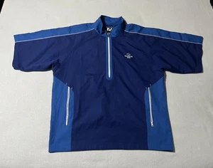 FootJoy FJ Mens Large 1/4 Zip Pullover Windbreaker Jacket Performance Golf Blue - Picture 1 of 8