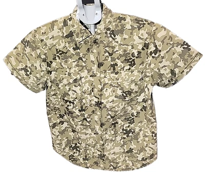 No Boundaries Shirt Short Sleeve Green Jungle Camo Button Up Men's Large 42/44 - Image 1 of 4