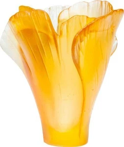 NEW DAUM CRYSTAL MINI GINKGO TULIP VASE #05157-3/C BRAND NIB FRENCH SAVE$$ F/SH - Picture 1 of 1