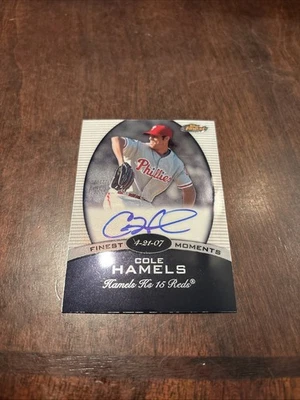 2008 Topps Finest - Finest Moments Autographs Cole Hamels #FMA-CH Auto Phillies - Image 1 of 2