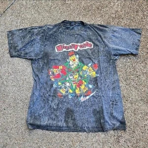 Vtg 90s CRYSTAL RAIN Motley Crue Cartoon Graphic Band Acid Wash T Shirt XL USA - Picture 1 of 5
