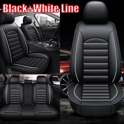 Fit For Honda Leather 5 Seats Car Seat Covers Front & Rear Full Set Cushion Pad - Image 1 of 4