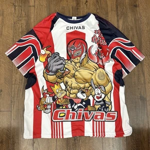 Vintage Chivas Del Guadalajara Mexico Rey Mysterio Soccer XL Jersey Fanimation - Picture 1 of 10