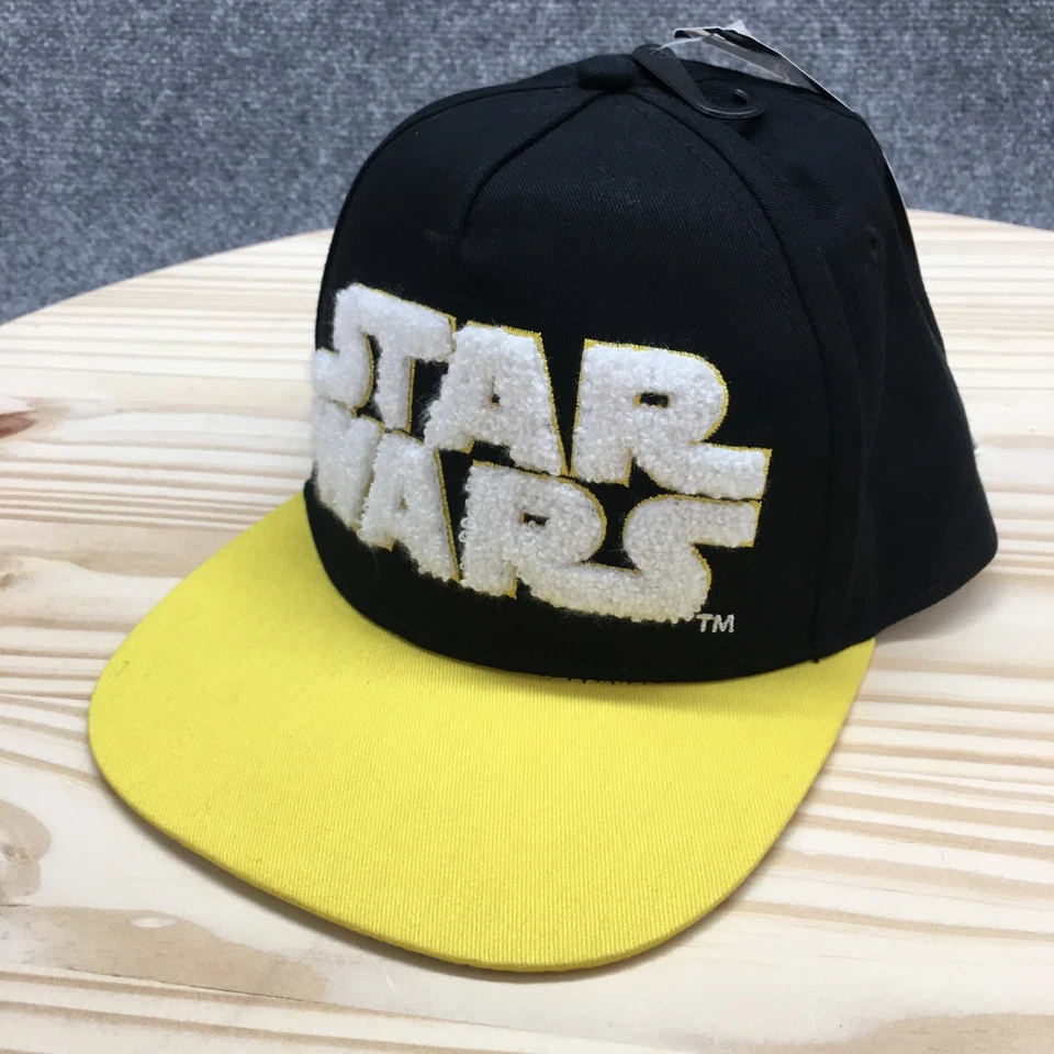 Star Wars Snapback Juvenil Negro Amarillo OSFA Ala Plana Ajustable Logo Bordado Foto 1 de 4