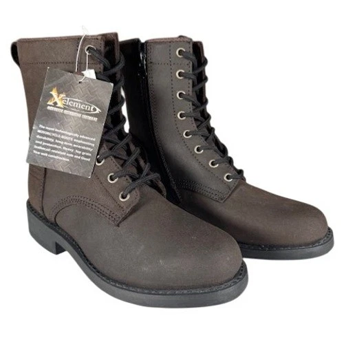 NUEVO CON ETIQUETAS Xelement Mujeres Cuero Marrón Botas de Motocicleta Cremallera Lateral Con Cordones Talla 7.5 Foto 1 de 4