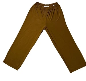 Attitudes by Renee Womens Liquid Knit  Wide Leg Pull-on Pants Size L Brown - Picture 1 of 12