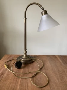 LAURA ASHLEY Vintage Hand Antiqued Solid Brass Desk Lamp - Picture 1 of 8